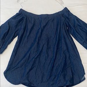 Denim off the shoulder top